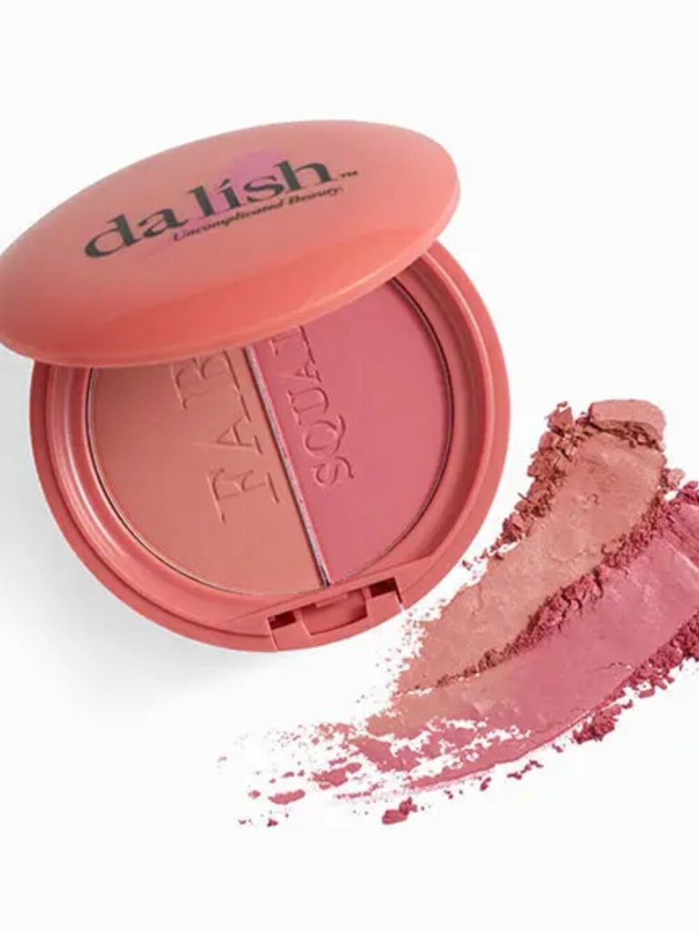 DA LISH COSMETICS Powder Blush Duo in Peachy Keen (soft peach/pink coral) - NIB